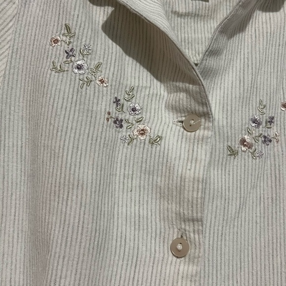 Louisiella Girls Dress Size 3 Embroidered Flowers Short Sleeves Stripes - Picture 4 of 5